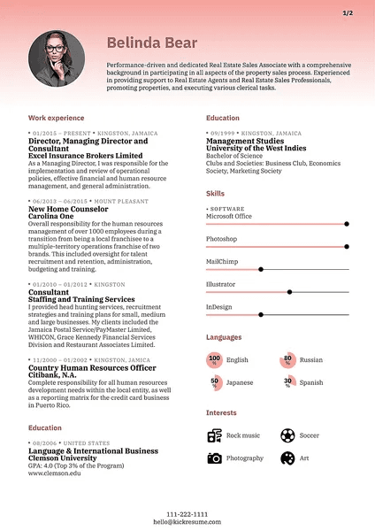 Resume example 4